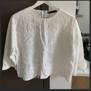 Zara white top.